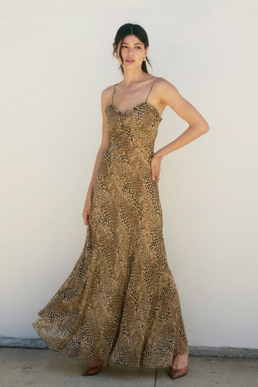 Gaia Ruffle Flared Maxi Dress