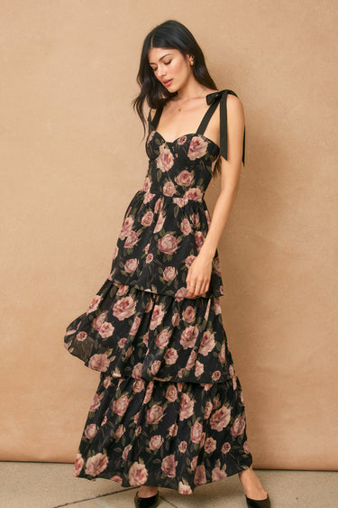 Viola Corset Layered Maxi Dress