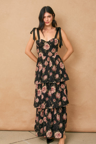 Viola Corset Layered Maxi Dress