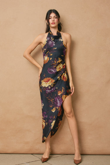 Selina Side Pleated Maxi Dress