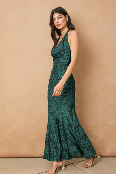 Jen Draped Halter Neck Maxi Dress