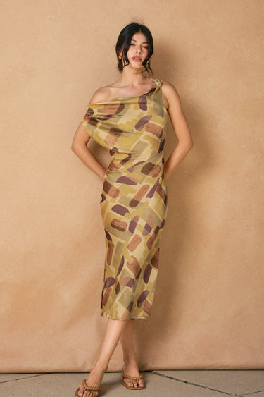 Eden Off The Shoulder Ruched Midi Dress