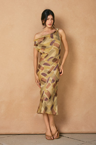 Eden Off The Shoulder Ruched Midi Dress