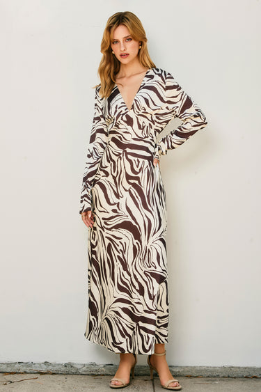 Mora Deep V-Neck Maxi Dress