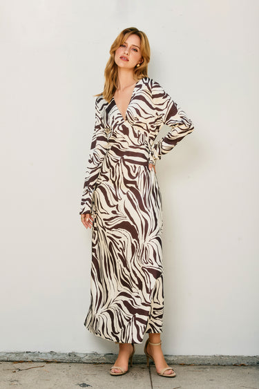 Mora Deep V-Neck Maxi Dress