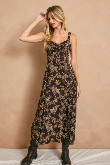 Lina Shirred Bust Midi Dress