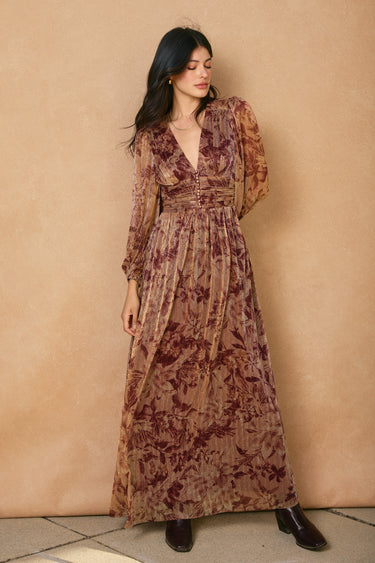 Milta Ruched Waist Maxi Dress