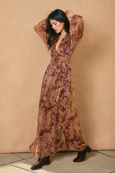 Milta Ruched Waist Maxi Dress