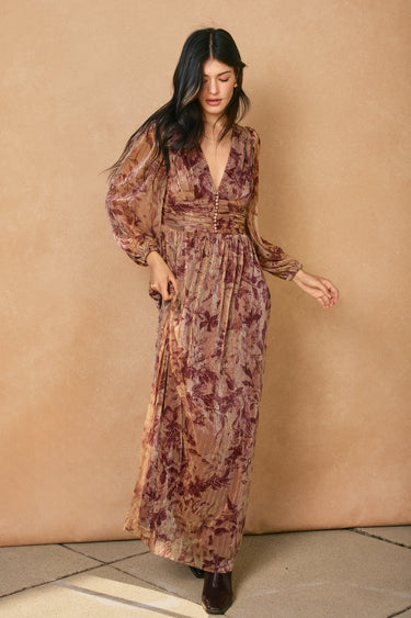 Milta Ruched Waist Maxi Dress