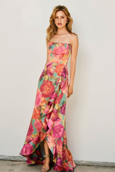 Soren Open Back Ruffled Maxi Dress