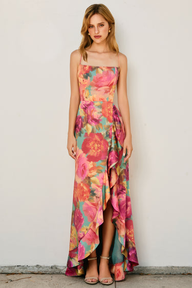 Soren Open Back Ruffled Maxi Dress