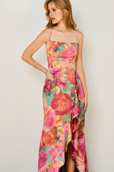 Soren Open Back Ruffled Maxi Dress