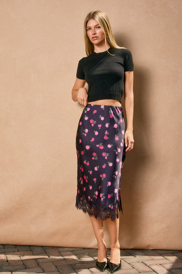 Jenna Lace Hem Pencil Skirt